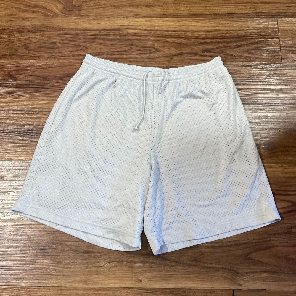 Fitness Gear Mesh Shorts Gray Stretch Running Workout Polyester Mens Size Medium
